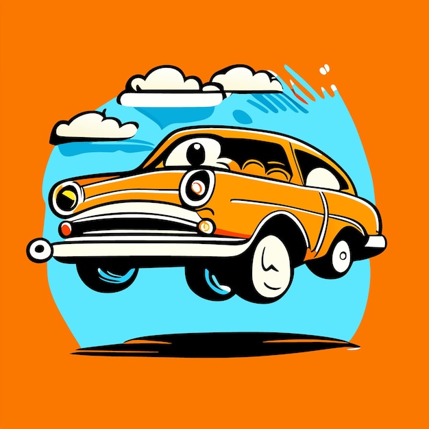 funny car cartoon vector illustration cartoon