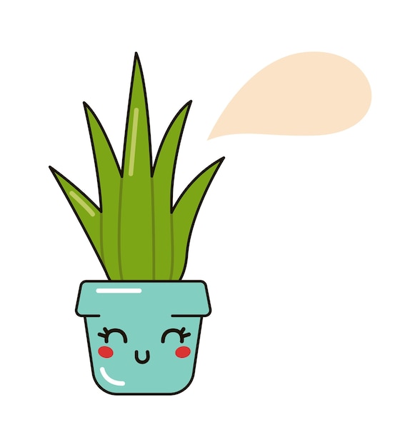 Funny Cartoon Cactus Vector illustration