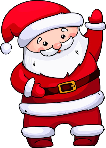 Vector funny cartoon character of christmas santa claus