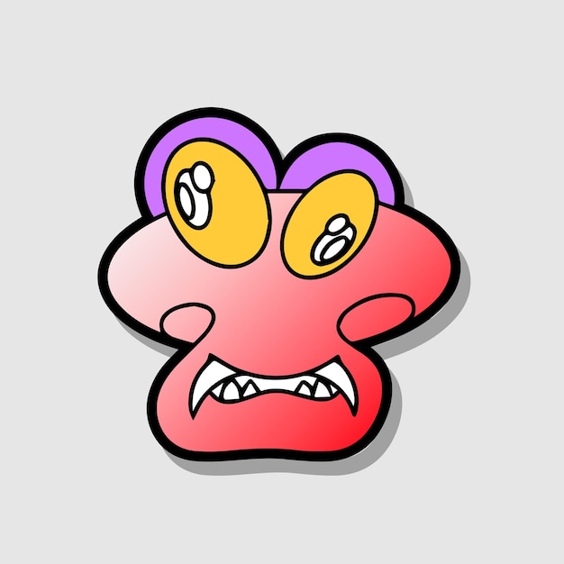 Vector funny cartoon and comic character faces character mascot emotion vector element for illustration