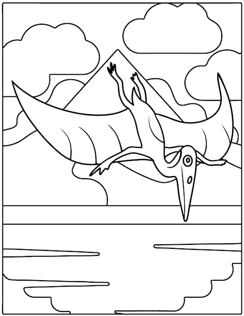 Funny cartoon Dinosaur coloring pages
