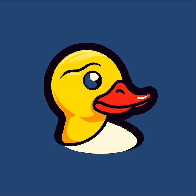 Funny cartoon duck head vector illustration Logo icon design template