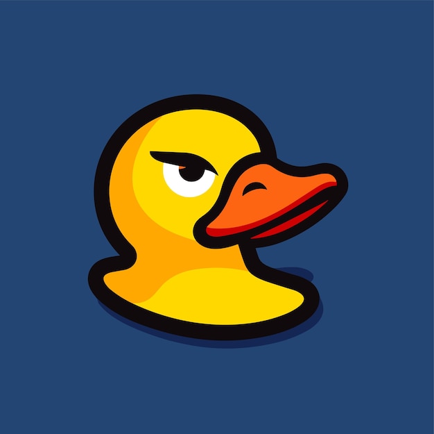 Funny cartoon duck head vector illustration logo icon design template