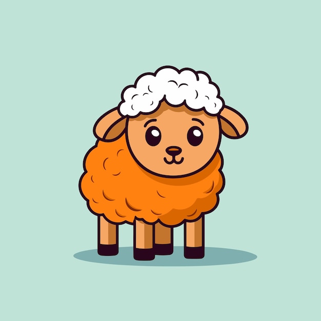 funny cartoon happy lamb illustration vector