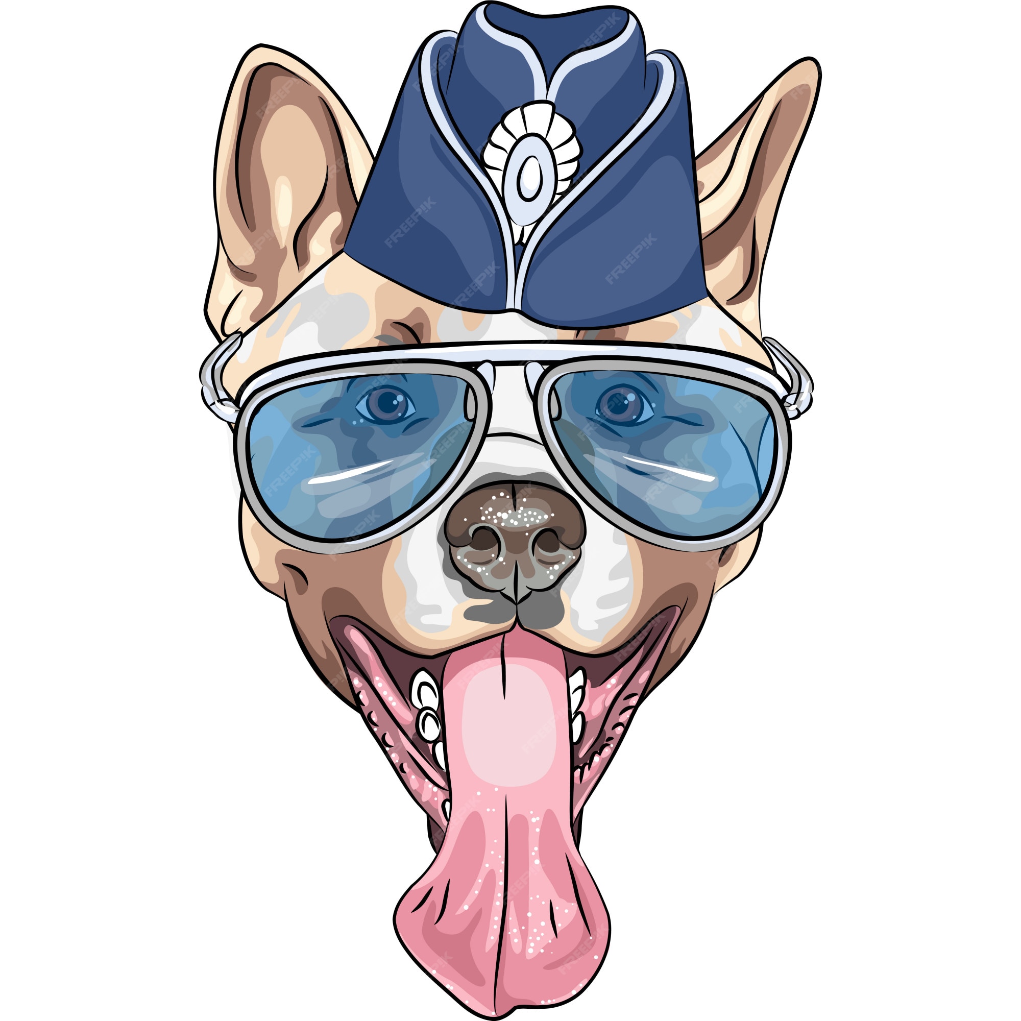 Premium Vector | Funny cartoon hipster dog american akita Premium Vector | Funny cartoon hipster dog american akita