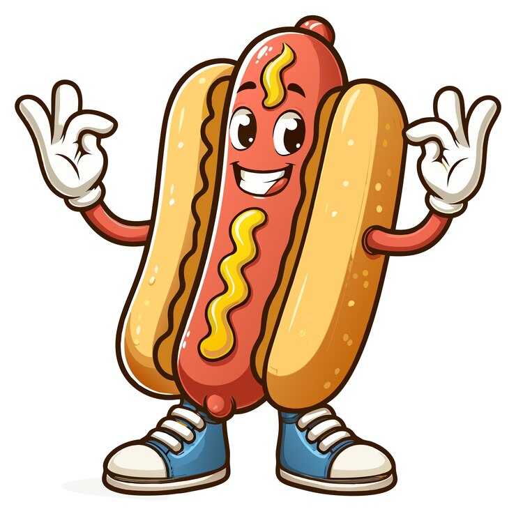Funny Cartoon Hot Dog Clipart