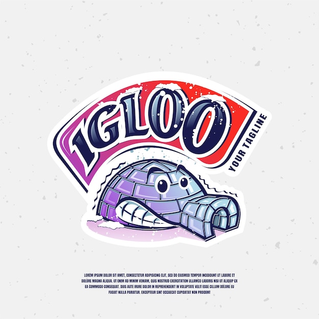 Vector funny cartoon iglo illustration premium vector