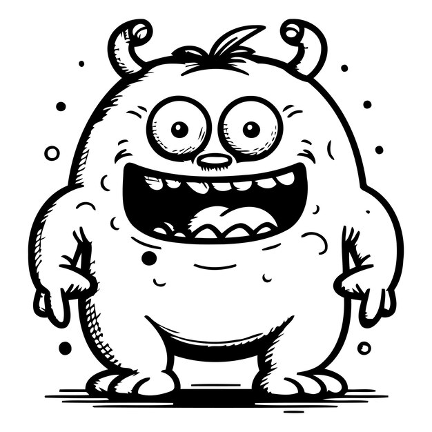 Funny cartoon monster vector illustration isolated on a white background