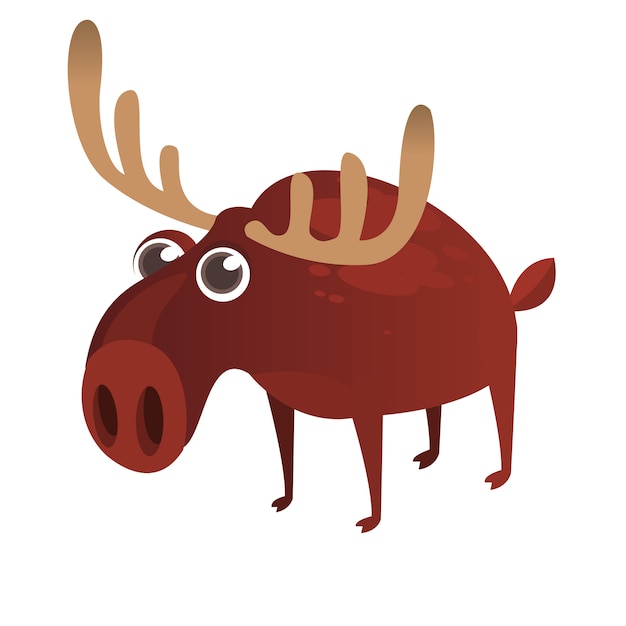 Funny cartoon moose