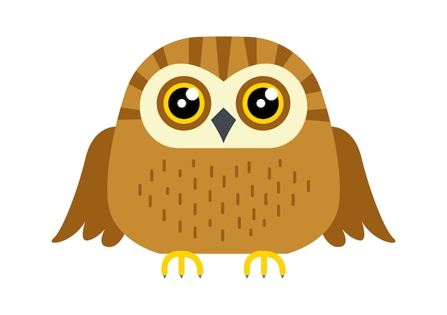 Funny Cartoon Owl Bird Vector illustration