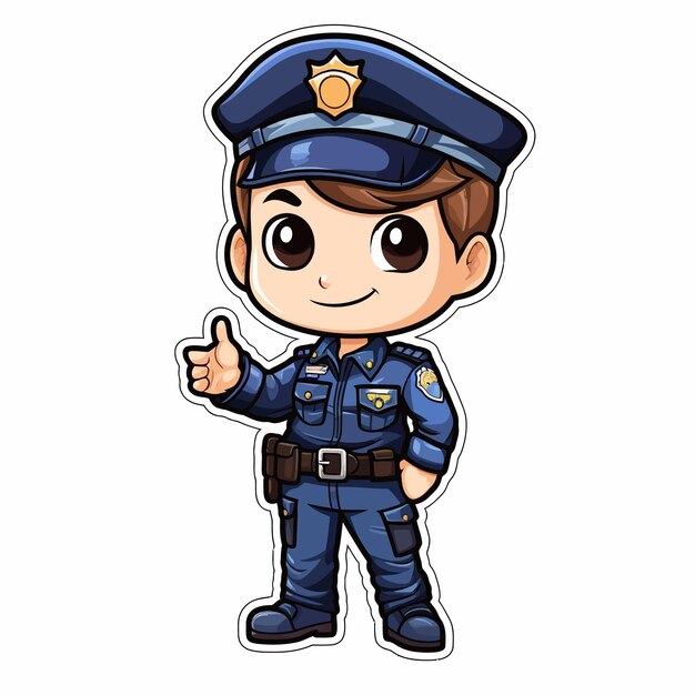 Funny cartoon policeman