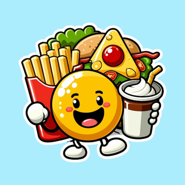 Vector funny cartoon sticker graphic