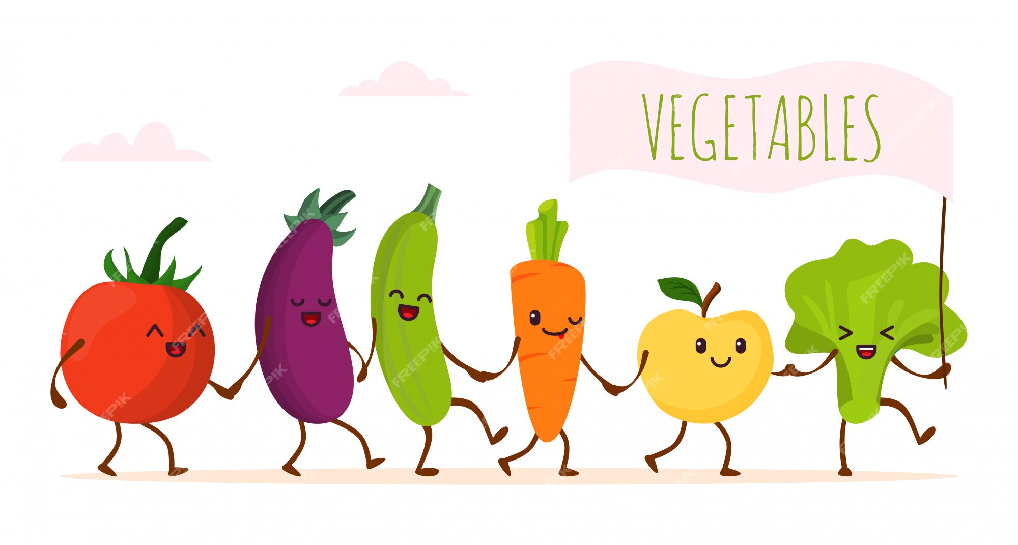 Premium Vector | Funny cartoon vegetable walking, illustration. happy healthy food character, cute green organic product. fresh vegetarian Premium Vector | Funny cartoon vegetable walking, illustration. happy healthy food character, cute green organic product. fresh vegetarian