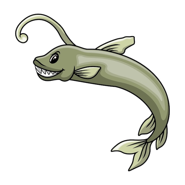 Vector funny cartoon viperfish a swimming