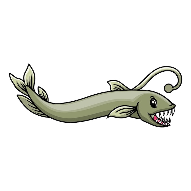 Funny cartoon viperfish a swimming