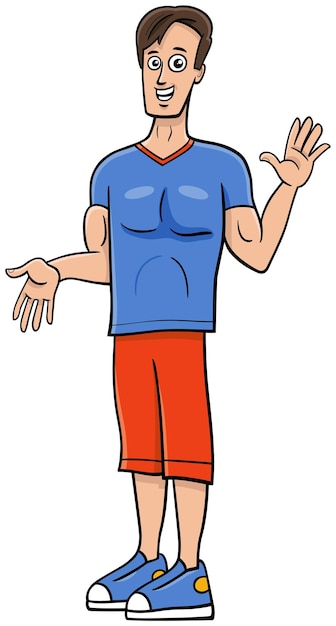 Vector funny cartoon young man or guy character