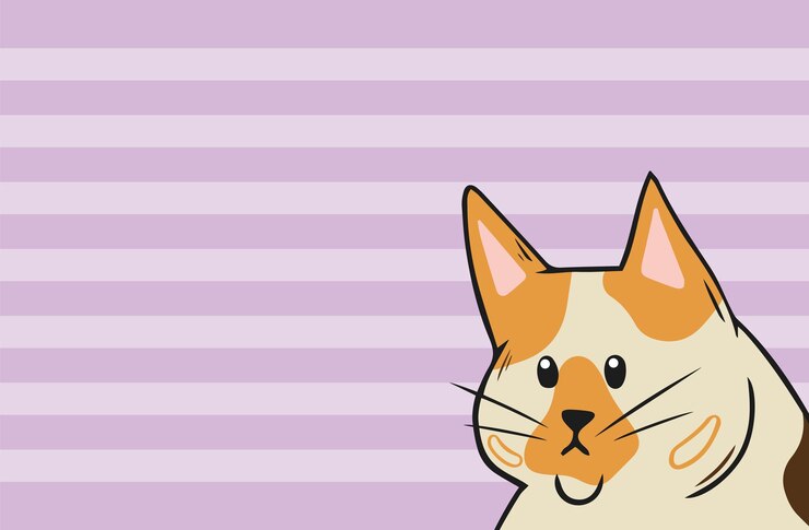 Vector funny cat background with copy space colorful cartoon style vector