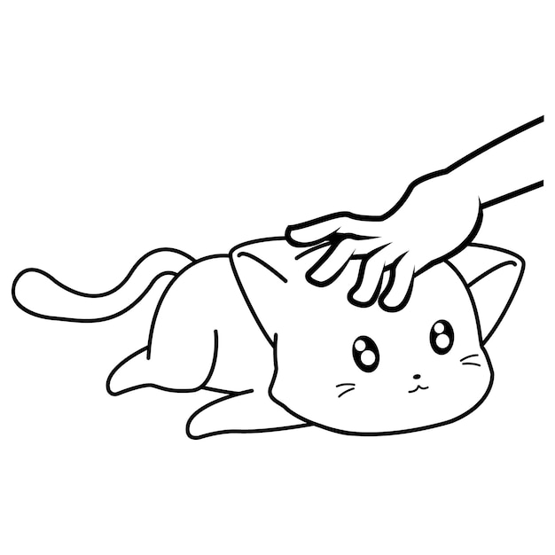 Funny cat cartoon character coloring page 19