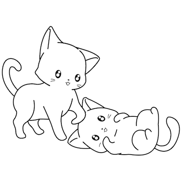 재미있는 고양이 만화 캐릭터 색칠하기 페이지 23 | 프리미엄 벡터 재미있는 고양이 만화 캐릭터 색칠하기 페이지 23 | 프리미엄 벡터