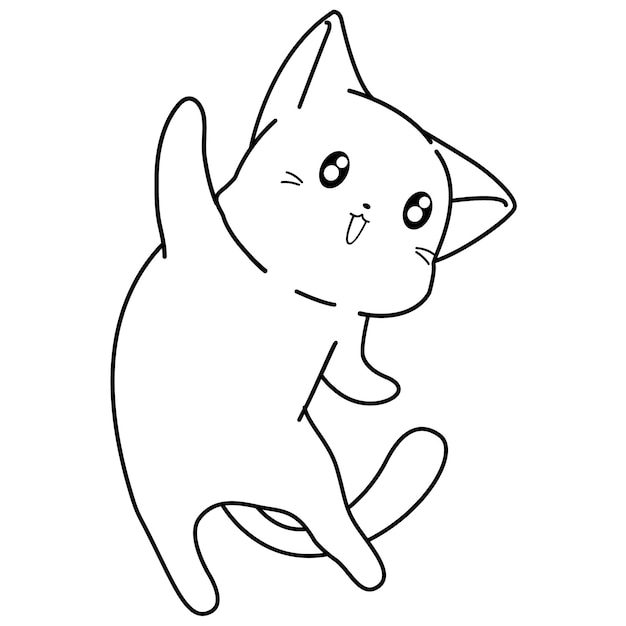 Funny cat cartoon character coloring page 37