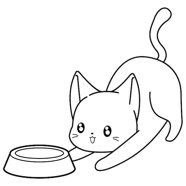 Забавный кот мультипликационный персонаж, раскраска страница 9