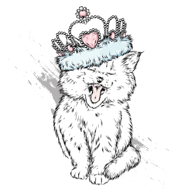 Funny cat in a crown