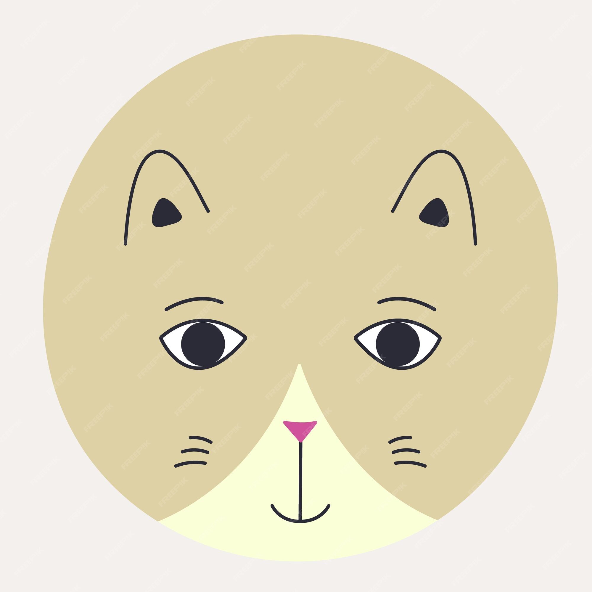 Collection of Cute cat cartoon face design icon. Cute cat cartoon