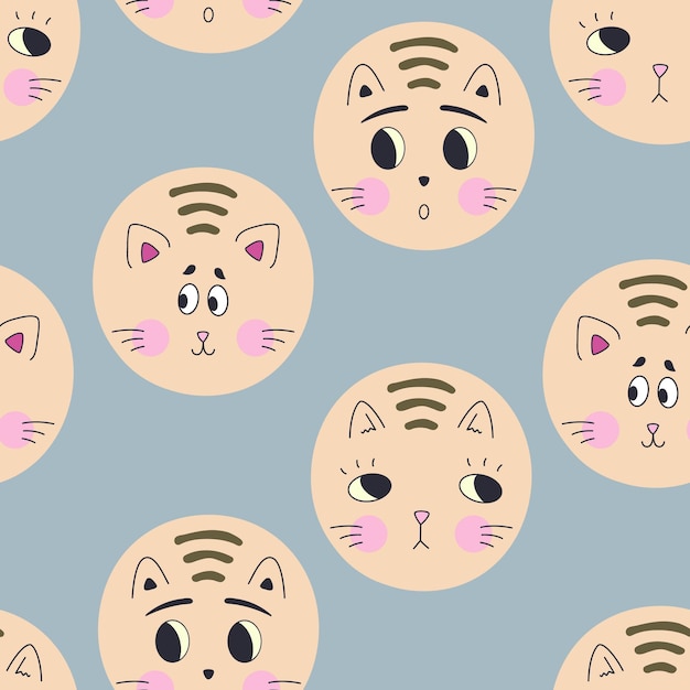 Funny cat face abstract personage mascot design funny face cute iconx9