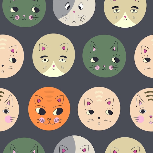 Funny cat face abstract personage mascot design funny face cute iconx9