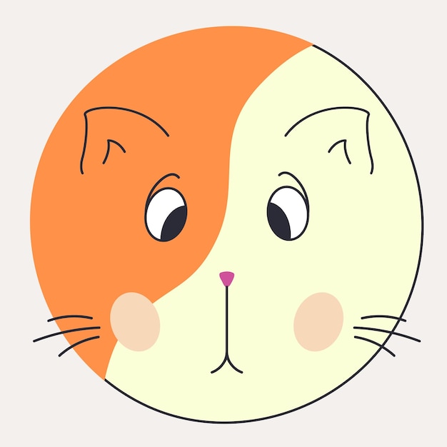 재미 있는 고양이 얼굴 추상 인물 마스코트 디자인 재미 있는 얼굴 귀여운 iconx9