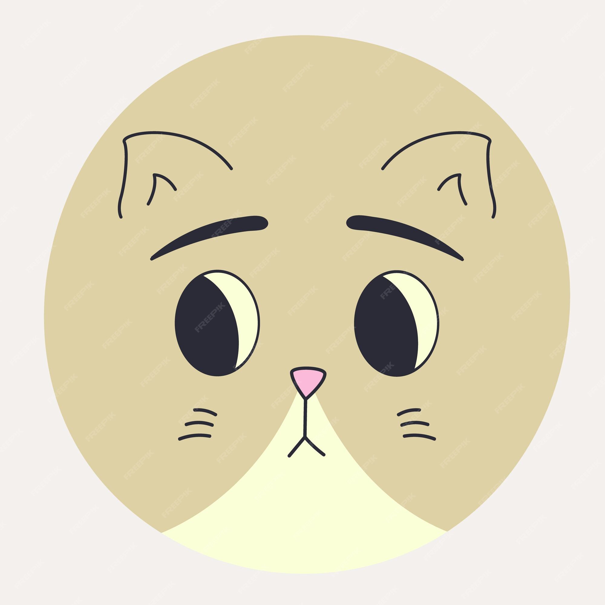 Collection of Cute cat cartoon face design icon. Cute cat cartoon