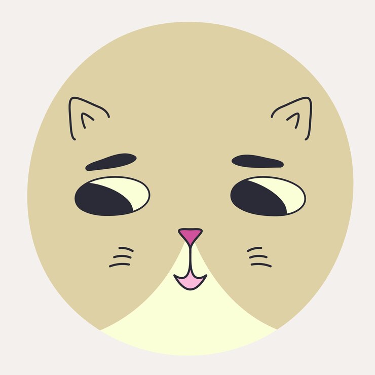 Vector funny cat face abstract personage mascot design funny face cute iconx9