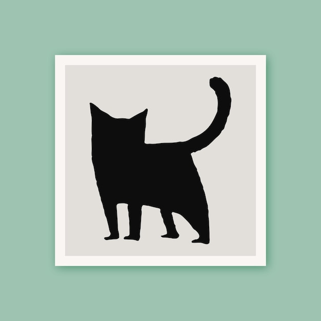 Funny Cat Illustration Minimalist Line Art Drawing of a Cat Kitty Lover