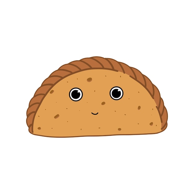 Funny character empanada Vector illustration in cartoon style