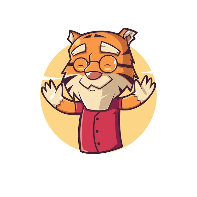 Funny Chef Tiger Mascot Illustration