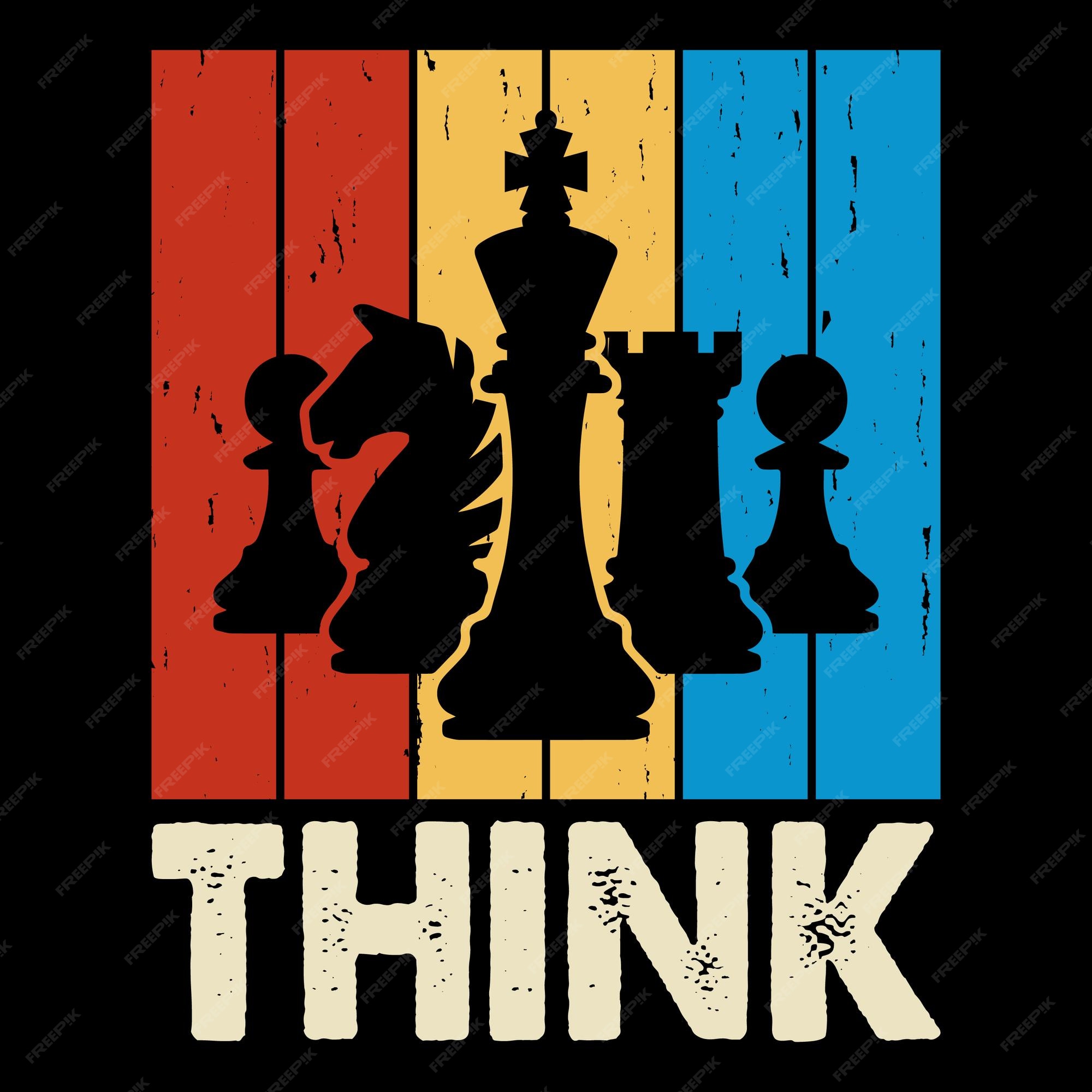 Think Retro Svg, Vintage Chess Pieces Player Chess Coach Svg, Vintage Chess  Pieces Svg - Buy t-shirt designs