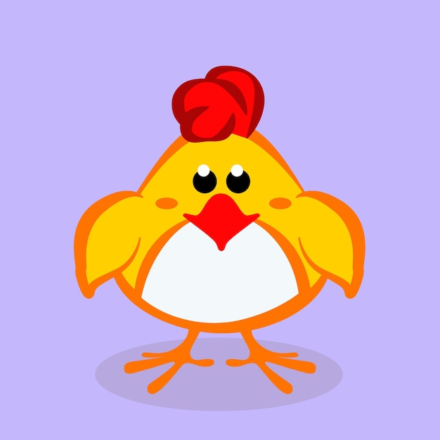 Funny chick girl with a bow Cartoon Baby chick