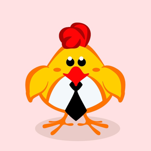 Funny chick in a tie Cartoon Baby chick