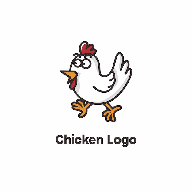 Funny chicken logo suitable for food businesses