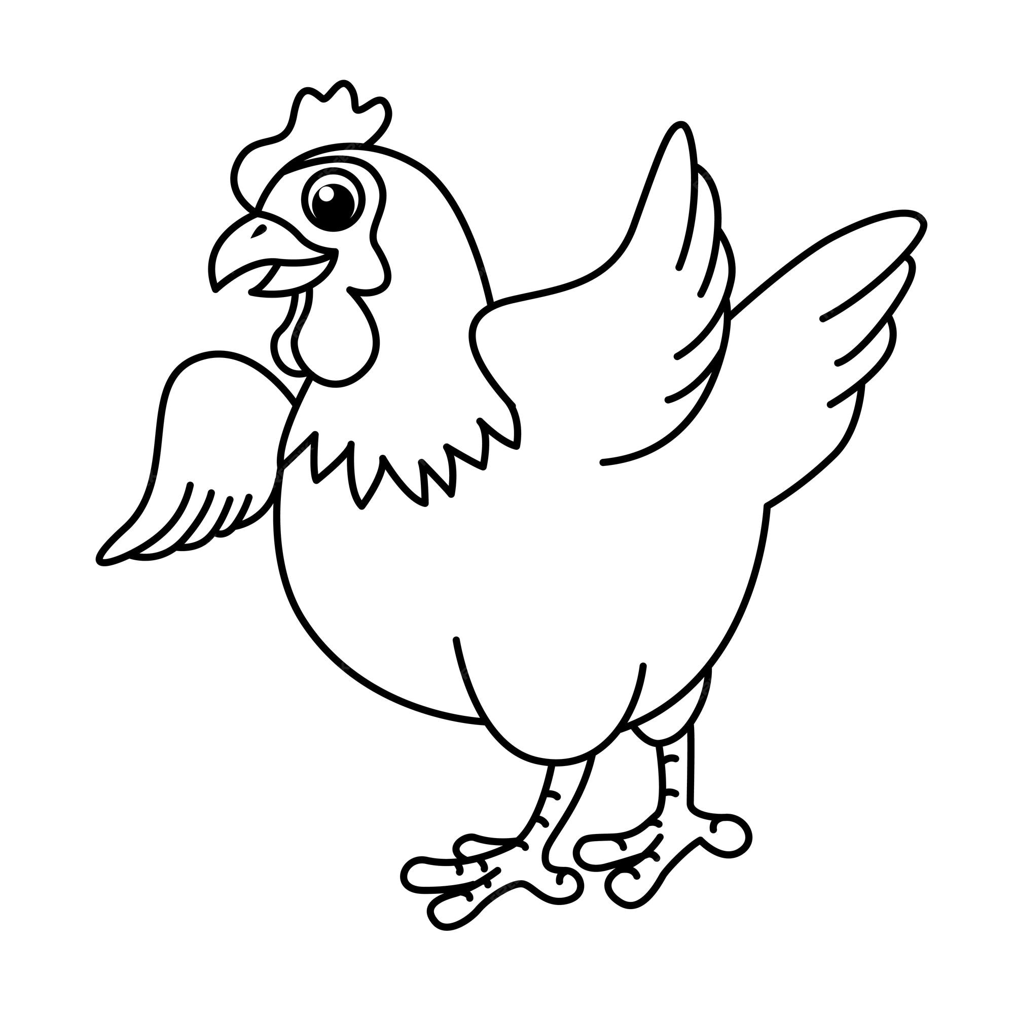 Premium Vector | Funny chickens cartoon characters vector illustration for  kids coloring book