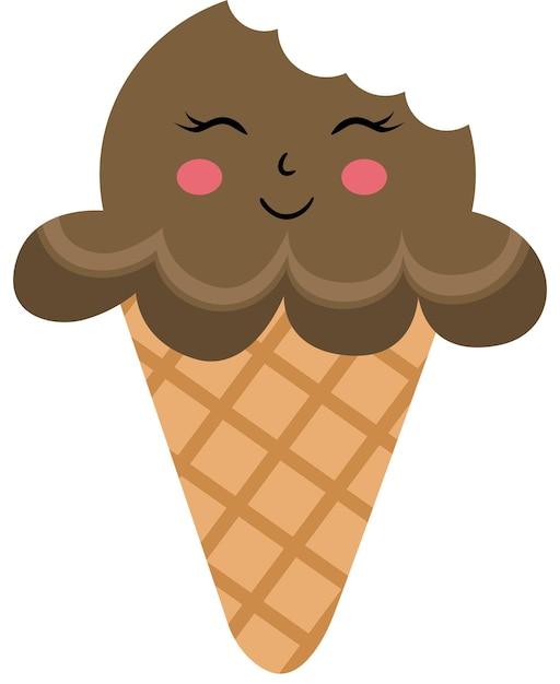 Funny chocolate ice cream cone