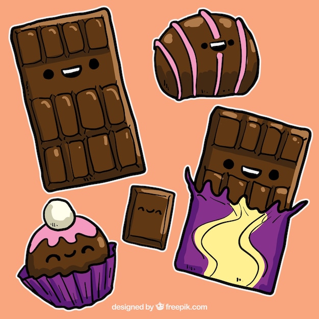 Vector funny chocolate sweets