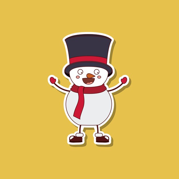 Funny christmas character isolated icon design