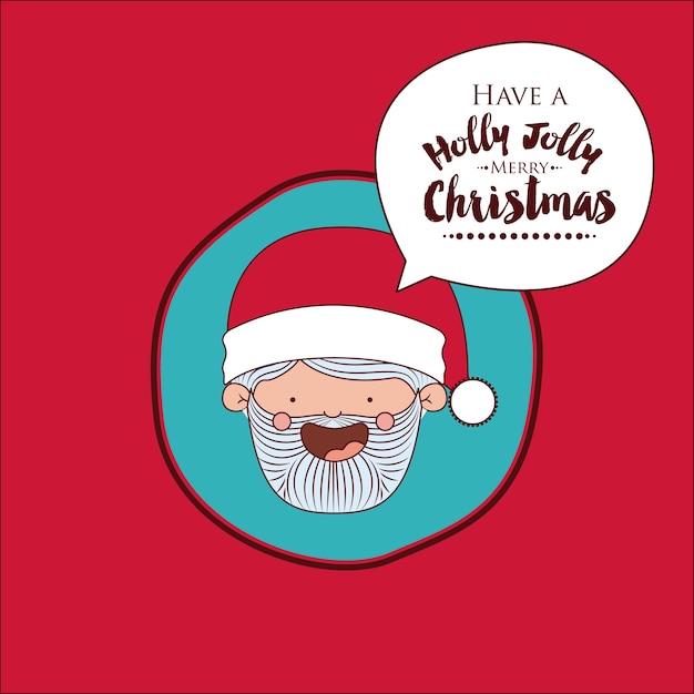 Funny christmas santa claus  character isolated icon design