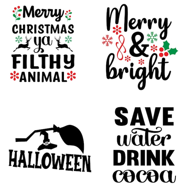 Vector funny christmas svg quotes design