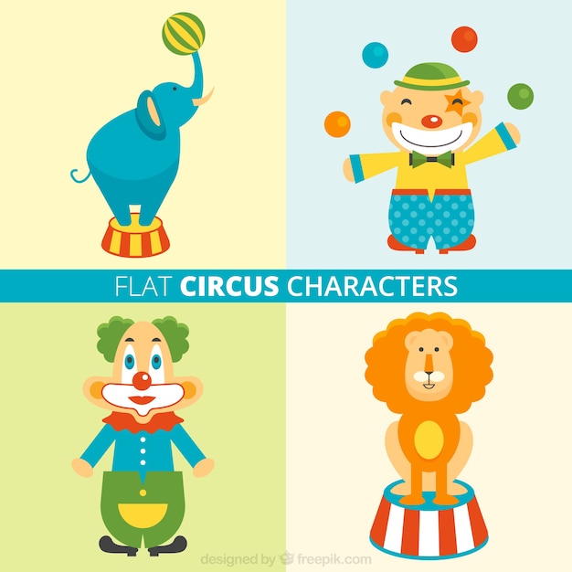 Funny circus characters pack