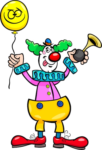Vector funny clown cartoon illustration