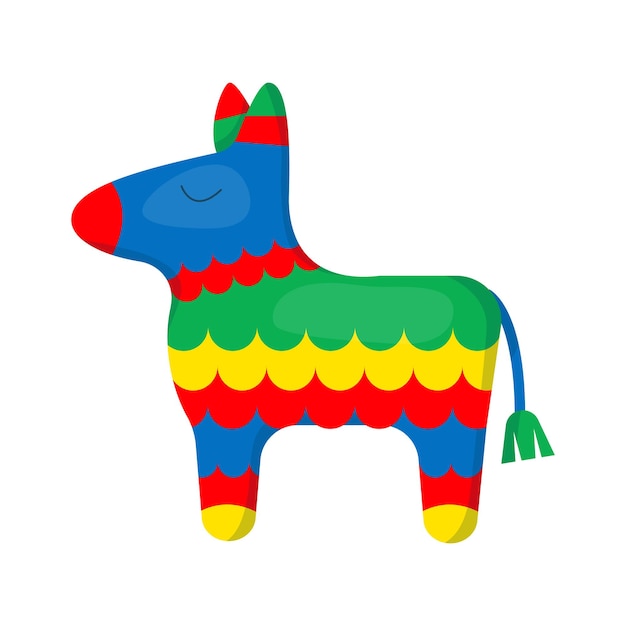 Vector funny colorful pinata in flat style