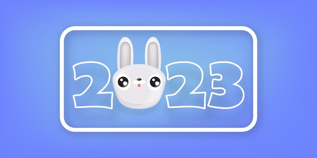 Funny Concept for chinese new year 2023 year of the rabbit bunny new year background banner and greeting card