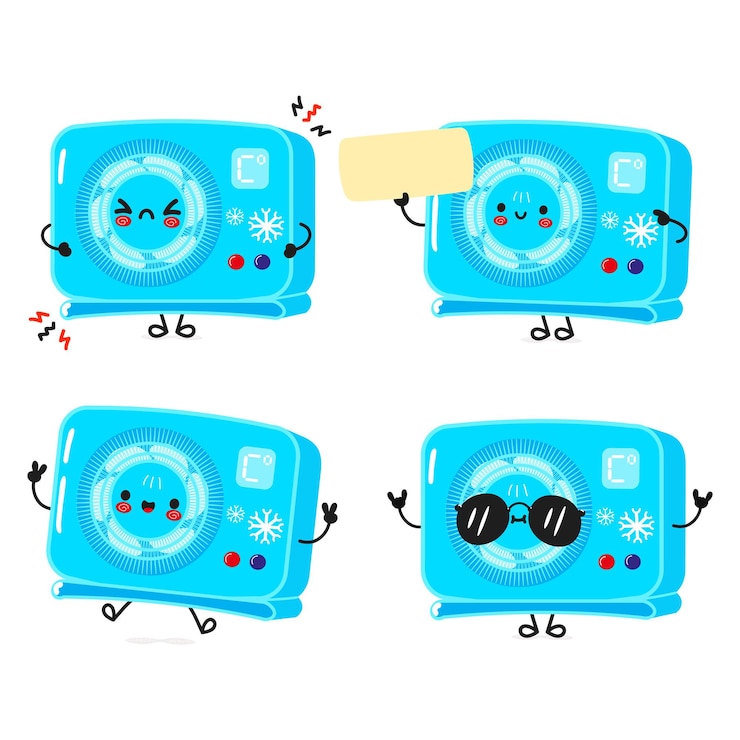 Vector funny conditioning characters bundle set